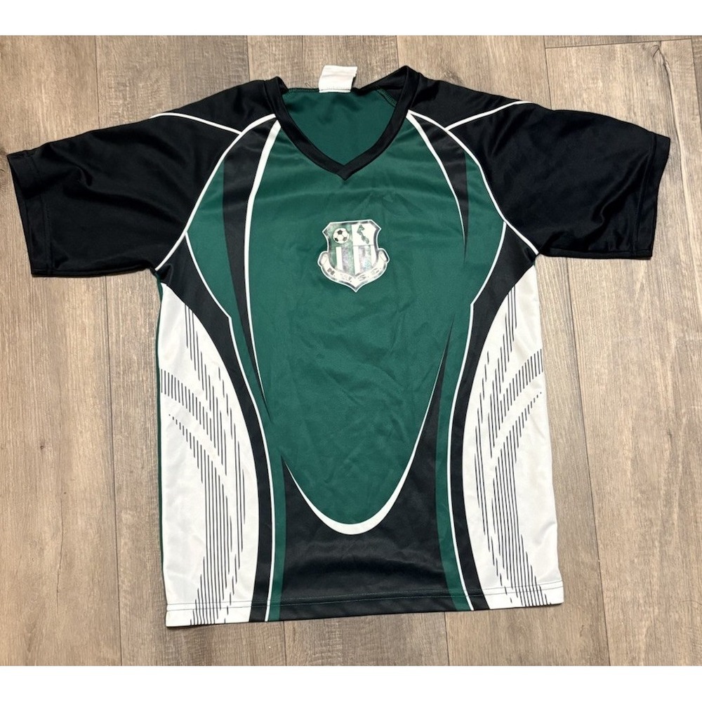 Protime Sports Youth Large YL Soccer Jersey Green Black White N.W.S.C. #8